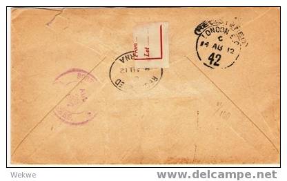 BD049 /  B.P.O. Brit. Levant – Edward überdruckt M. 2 Piastres – 1912 – Einschreiben, Smyrna Nach Boston/USA - Levant Britannique