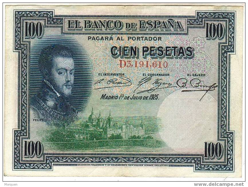 100 Pts Felipe II 1925 - 100 Pesetas