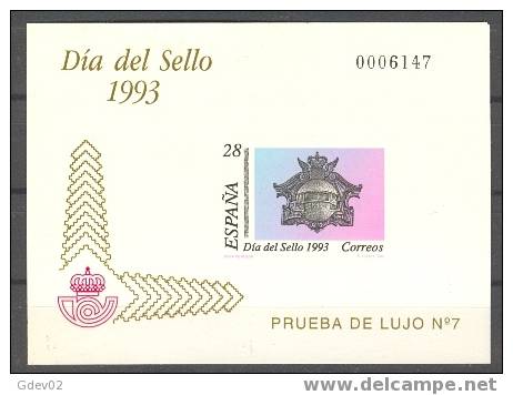 ESPO28-L1931THC. España. Spain.Espagne.PRUEBA OFICIAL 28 DIA DEL SELLO 1993.(Ed PO 28). LUJO - Hojas Conmemorativas