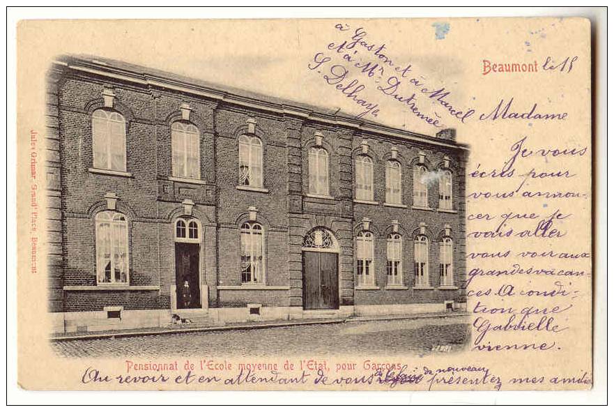 8629 - BEAUMONT - Pensionnat De L' Ecole Moyenne De L' Etat Pour Garçons - Beaumont