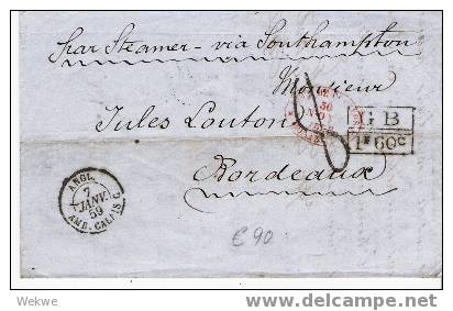 BD063 / BPO Montevideo – 1859 – Nach Bordeaux - Sin Clasificación