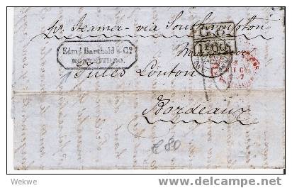 BD071 / Montevideo – 1858 – Via Southempton Nach Bordeaux - Sin Clasificación