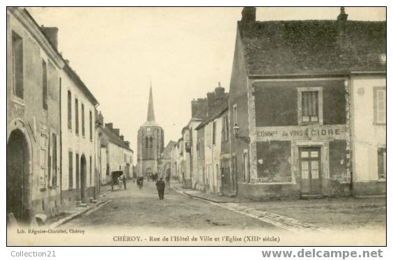 CHEROY ..... RUE DE L HOTEL DE VILLE ET L EGLISE - Cheroy