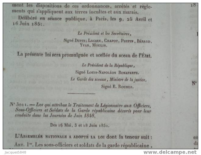 Bultin Des Lois N° 404) Propriété En Algérie - Collége De Marvejols - Tribunal De Limoges - - Décrets & Lois