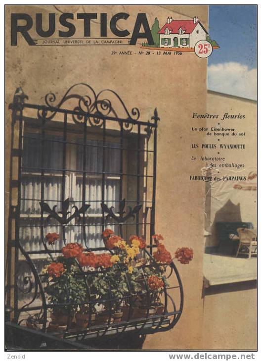 Rustica 29e Année N°20 - 13 Mai 1956 - Fenêtres Fleuries - Tuinieren