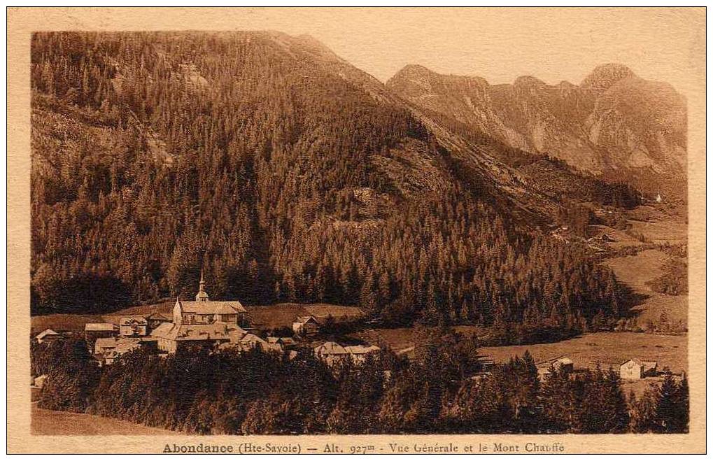74 ABONDANCE Vue Générale, Mont Chauffe, Ed Blanc, 1932 - Abondance