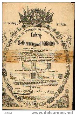 NEDERLAND - Loterij-Geldleeninggroot Fl. 1.000.000 (1871) - Banque & Assurance