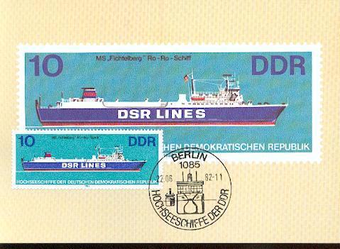 ALLEMAGNE DDR CARTE MAXIMUM NUM.YVERT 2359 BATEAUX DE HAUTE MER - Maximumkaarten