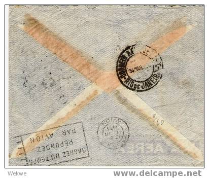 GBG004 / Firmenluftpost Nach Brasilien 1934 – High Rate – Stamps With PERFINS  ELW - Briefe U. Dokumente