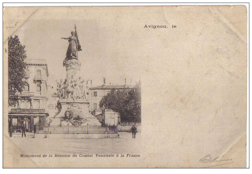 Avignon Monument De La Réunion Venaissin Cpa Bon état - Avignon