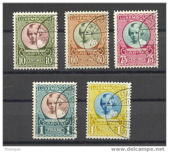 LUXEMBOURG, SET SEMIPOSTALS 1928 VFU - Oblitérés