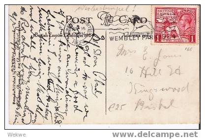 GBG027 / Wembley Park 1924 – Ausstellungskarte, Sondermarke, Maschinenstempel (Löwe) - Briefe U. Dokumente