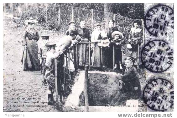 Cpa Clichy Sous Bois (93) Notre Dame Des Anges , Source Miraculeuse . Belle Animation . 1910 . Coll Lebrun - Clichy Sous Bois