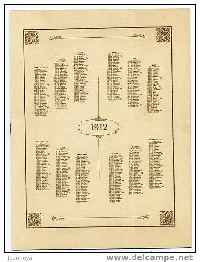 CALENDRIER AGENDA DE 1912 - Grand Format : 1901-20