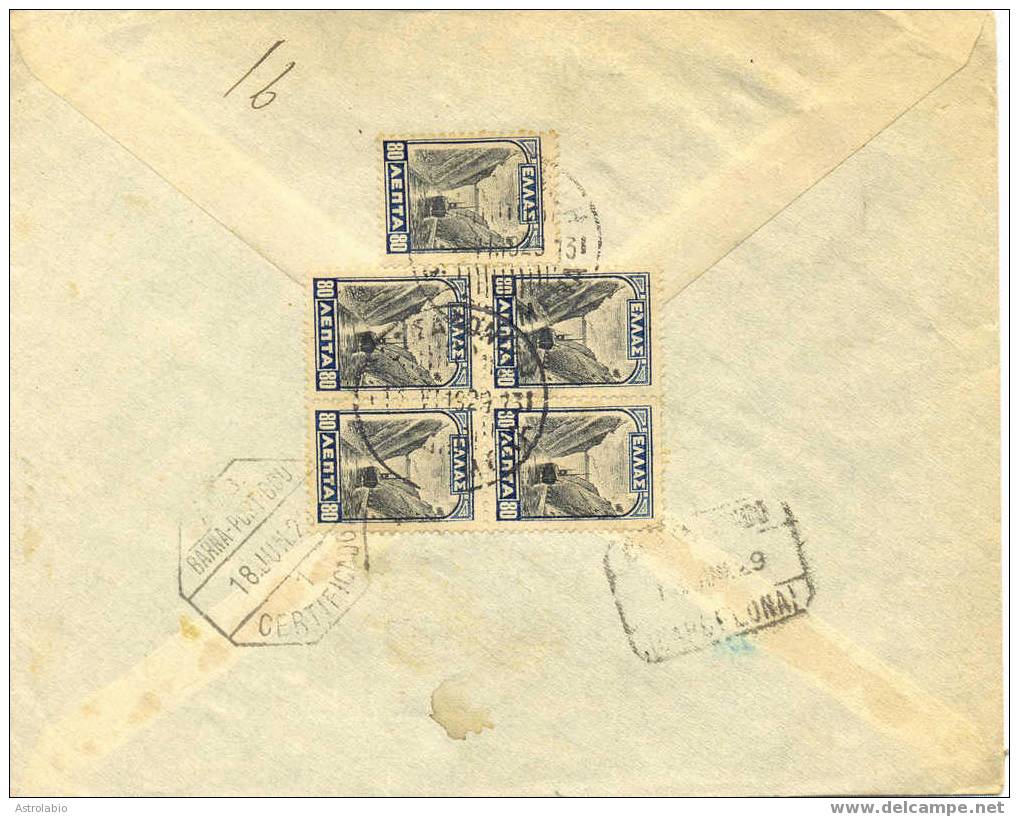 Greece Postal History Cover 1929 To Spain Registered. Lettre Recommande. Voir 2 Scan - Briefe U. Dokumente