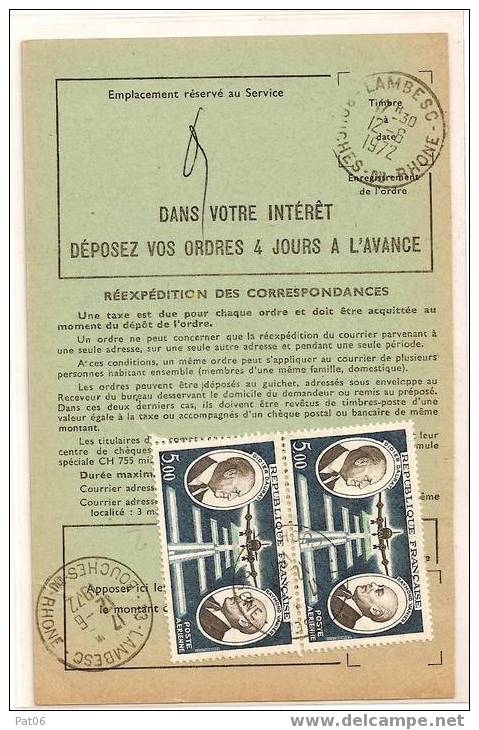 TAXES -ORDRE DE REEXPEDITION - 1960-.... Covers & Documents