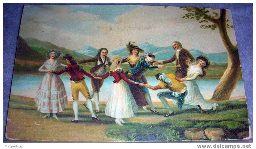 Dance,Party,Circle,Game,Art,Stengel,vintage Postcard - Dance