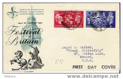 GBG069 / 1951 – Festival Of Brittain – Satz Auf Illustr. FDC - ....-1951 Pre Elizabeth II