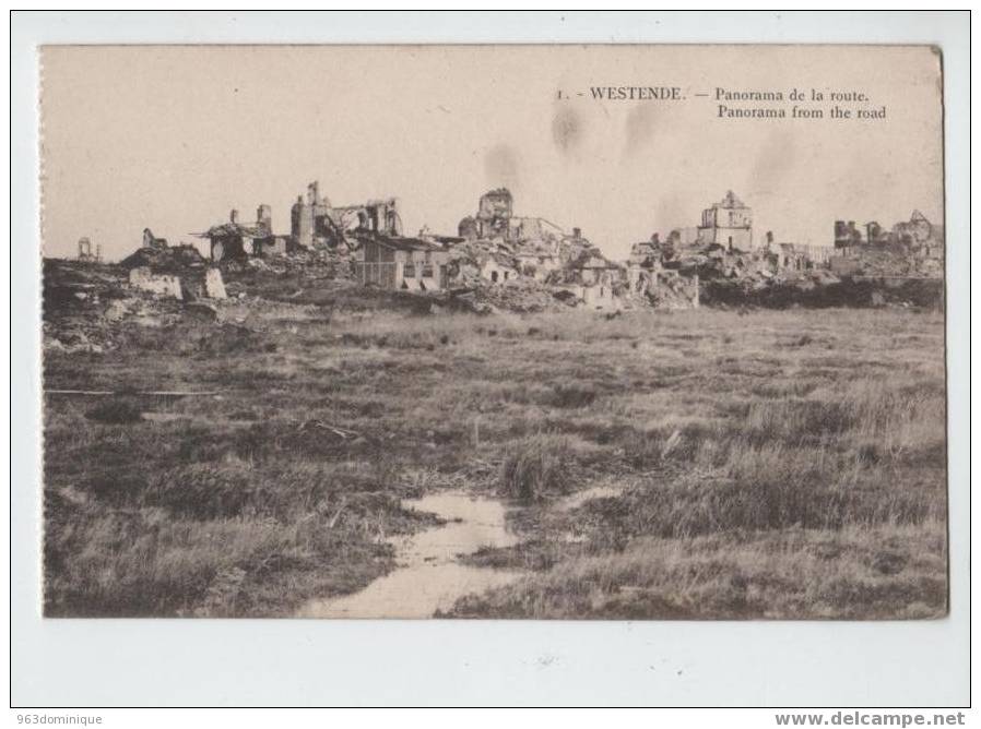 Westende - Panorama De La Route - Panorama From The Road  ( Oorlog Guerre War 1914 - 1918 ) - Westende