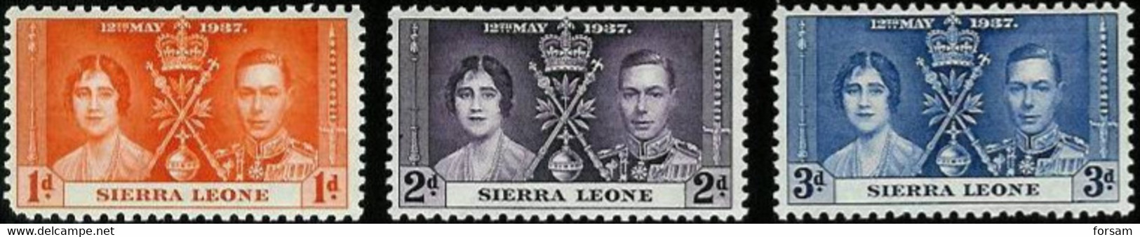 SIERRA LEONE..1937..Michel # 148-150...MLH. - Sierra Leona (...-1960)