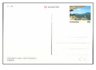 AUSTRALIA : Post. Stat.** : GEOLOGY,ROTSEN,ROCHES,ROCS,BOSSEN,FORÊT,FOREST,WOLKEN,NUAGES,CLOUDS, - Postal Stationery