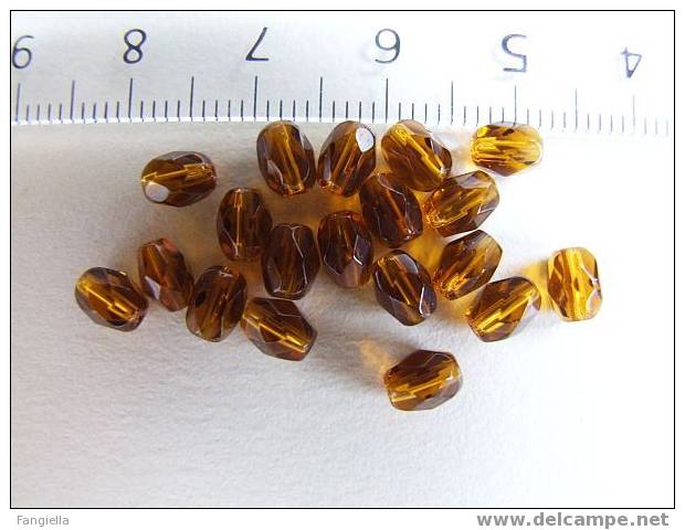 Lot De 10 Perles Ovales Facettées En Cristal Café 6x4mm - Perles