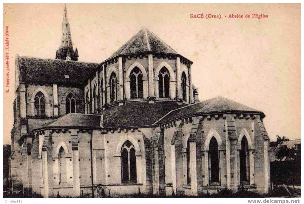 61 GACE Abside De L'église  Beau Plan - Gace