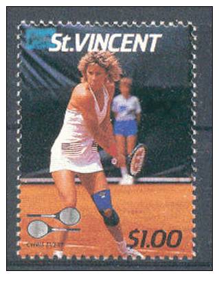 St. VINCENT: Mackle !!! : TENNIS,CHRIS EVERT,..........  MISSING TENNISBALL !!!           + RARE !!! RARE !!! RARE !!! + - St.Vincent (1979-...)