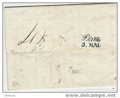 Nlc008 /- NIEDERLANDE -  Brief,  1843 – Amsterdam-Linz – Mit 2-Zeiler Franco Coblentz Als Luxusabschlag - ...-1852 Vorläufer