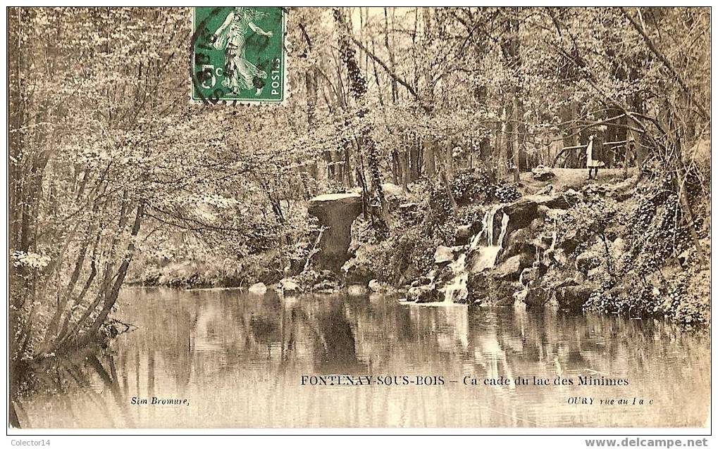 FONTENAY SOUS BOIS CASCADE DU LAC DES MINIMES 1907 - Fontenay Sous Bois