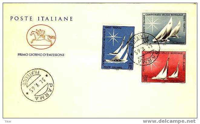 ITALIA FDC "CAVALLINO" 1965  CAMPIONATO VELICO MONDIALE. NAPOLI - FDC