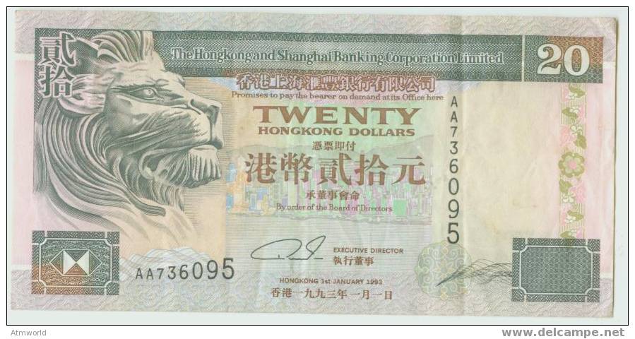 HONG KONG --- HK$20 -------  1993  ----  AA - Hong Kong