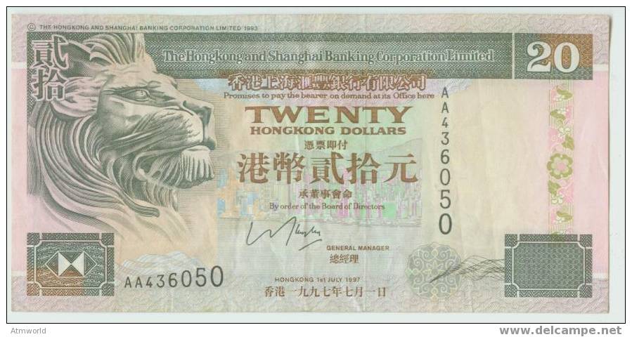 HONG KONG --- HK$20 -------  1997  ----  AA - Hong Kong