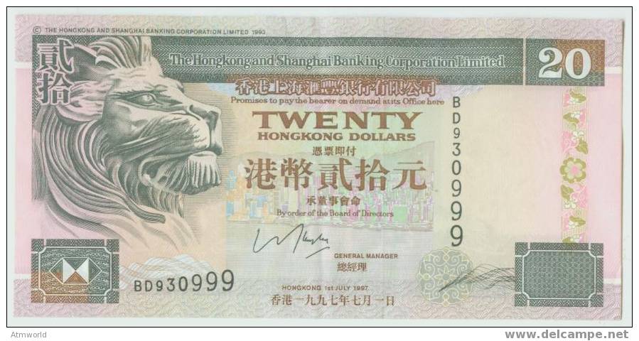 HONG KONG --- HK$20 -----  1997  ---- 930999 - Hong Kong