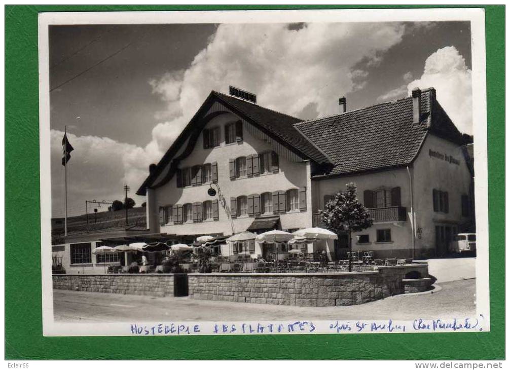 Hostellerie Des Platanes Chez Le Bart  N E Terrasse - Propr E Gessier  ( Lac Neuchatel)  Année  1957  CP  SM 15X10 Cm - Restaurantes