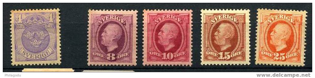 SUEDE 42 43 44 46  Charnière Hinged +  57 POSTFRICH   YV. Cote 95 Euros - Unused Stamps