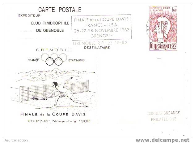 TENNIS A GRENOBLE .1982 - Overprinter Postcards (before 1995)