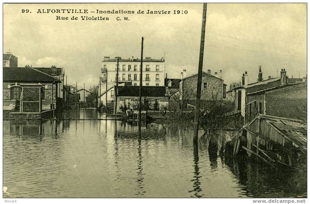 94 .  ALFORTVILLE .  INONDATIONS DE JANVIER 1910 . RUE DE VIOLETTES . - Alfortville