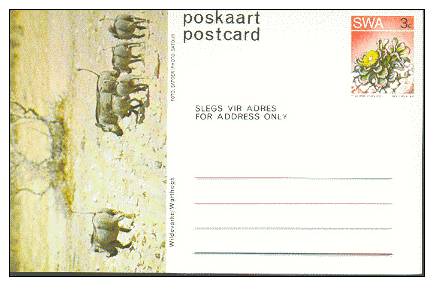 SWAZILAND : 1973 : Post. Stat.** : FAUNA,ANIMALS,WILDEVARKEN,WILDBOAR,WARTHOG, - Swaziland (1968-...)