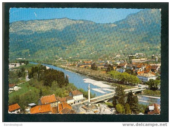 CPSM - Bonneville - Vue Aérienne Du Pont De L' Arve Et Colonne De Charles Félix ( Ed.Télé ) - Bonneville