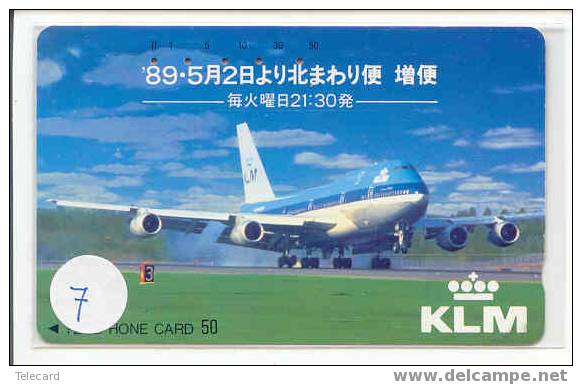 KLM Viegtuig - Airplane -  Avion -Jet - Avions - Aérienne - Flugzeug Op Telefoonkaart (7) RARE!! - Aviones