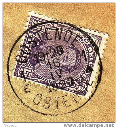 COB N°139Aa  Seul Sur Lettre - Oblitération: "OOSTENDE - 1E  16-IV-1920". - Brieven En Documenten