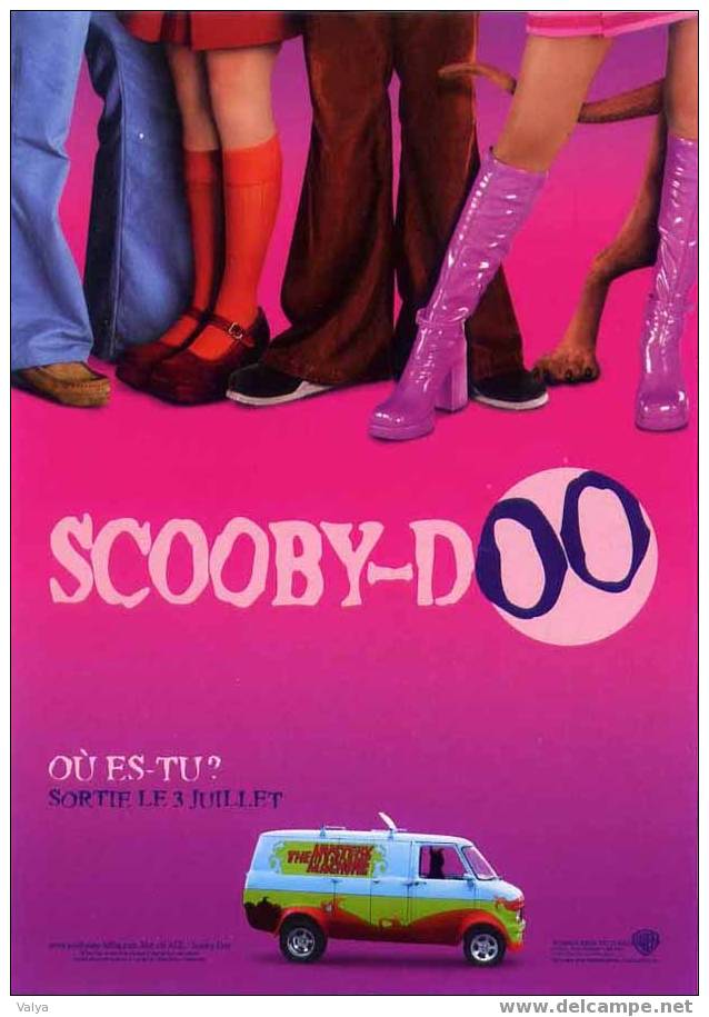 Carte Postale SCOOBY-DOO (fond Rose) - Publicité Cinématographique