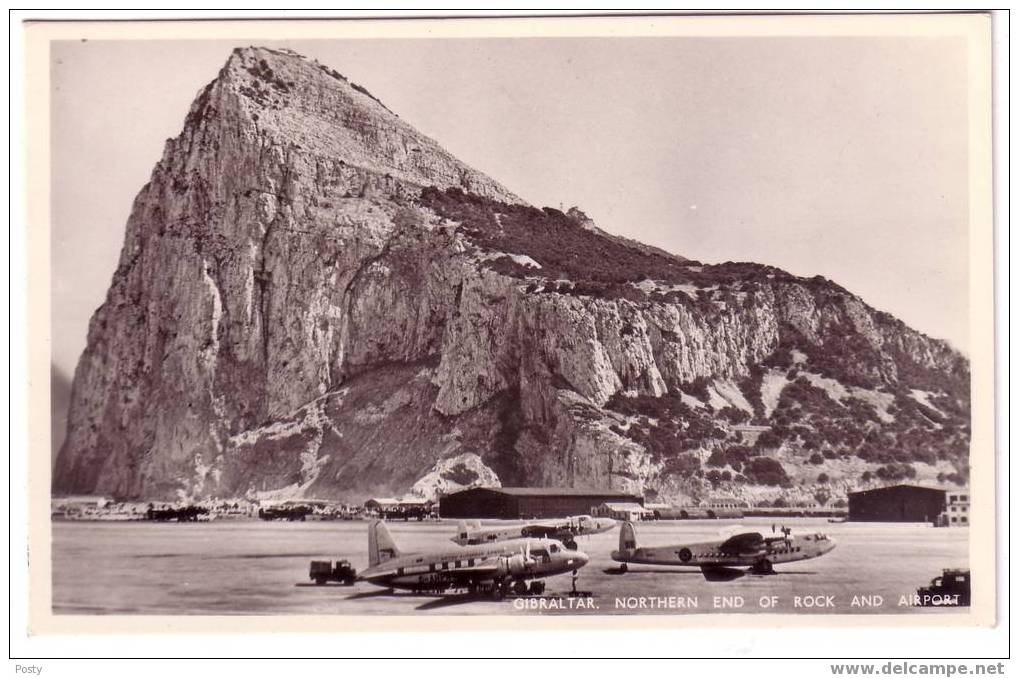 CPSM - GIBRALTAR - NORTHERN END OF ROCK - AIRPORT - AVION - N/b - Ann 50 - - Gibilterra