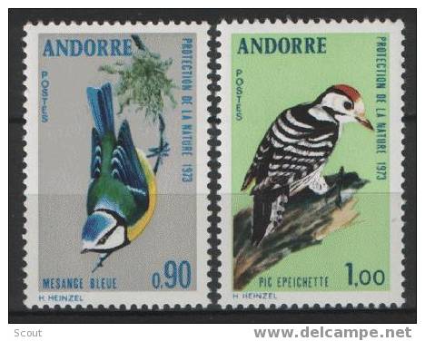 ANDORRA  - ANDORRE - 1973 - OISEAUX - YT 232/233 ** - Rongeurs