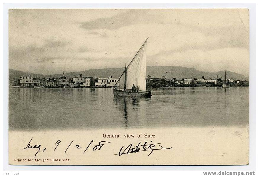 PORT-SAID - N°24 / CPA, OBL. C.A.D. T04 DU 10/2/1908 POUR LA FRANCE - Other & Unclassified