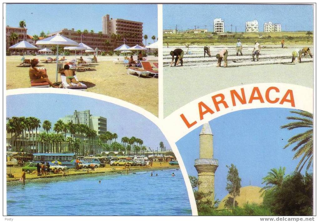 CPSM - LARNACA - CHYPRE - Multivues - Coul - Timbres Philatéliques - Ann 70 - - Chipre