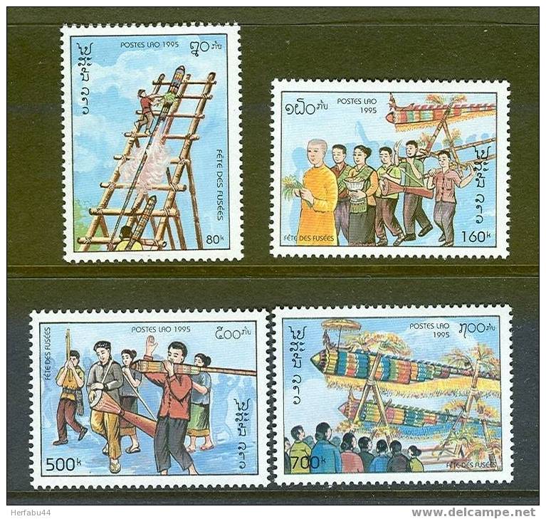 Laos       Rocket Festival      Set    SC# 1227-30 MNH** - Laos