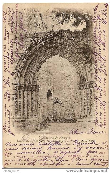 77 002 - LARCHANT - Eglise Saint Mathieu, Le Portail (PRECURSEUR) - Larchant