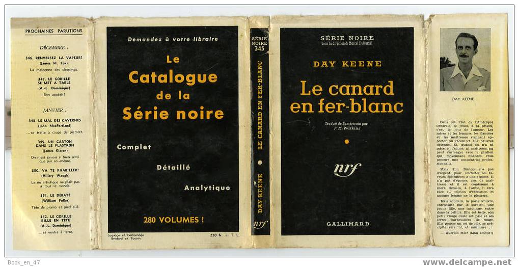 {43038} Day Keene " Le Canard En Fer Blanc "; Gallimard Série Noire N° 345 ;  10 Décembre 1956 . - Série Noire